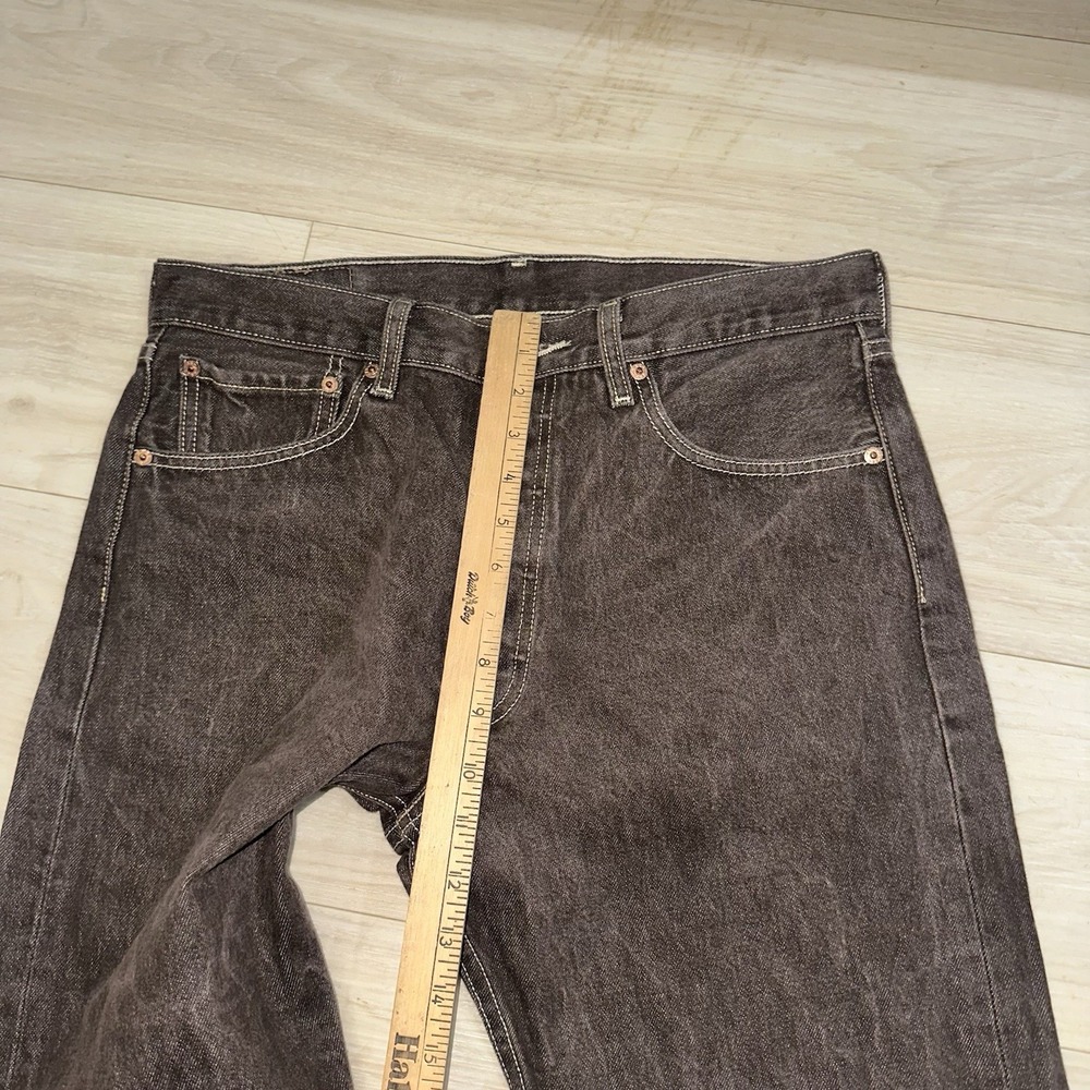 Vintage Levi's 501 Jeans Mens 34x34 (33x31) Brown Denim Button Fly Straight Leg - Picture 8 of 9